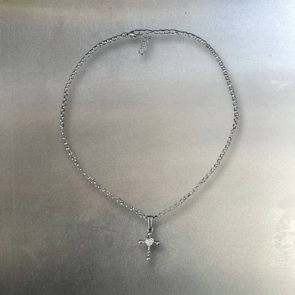“Veil” cross necklace