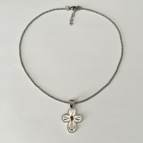 “Lustral” cross pendant