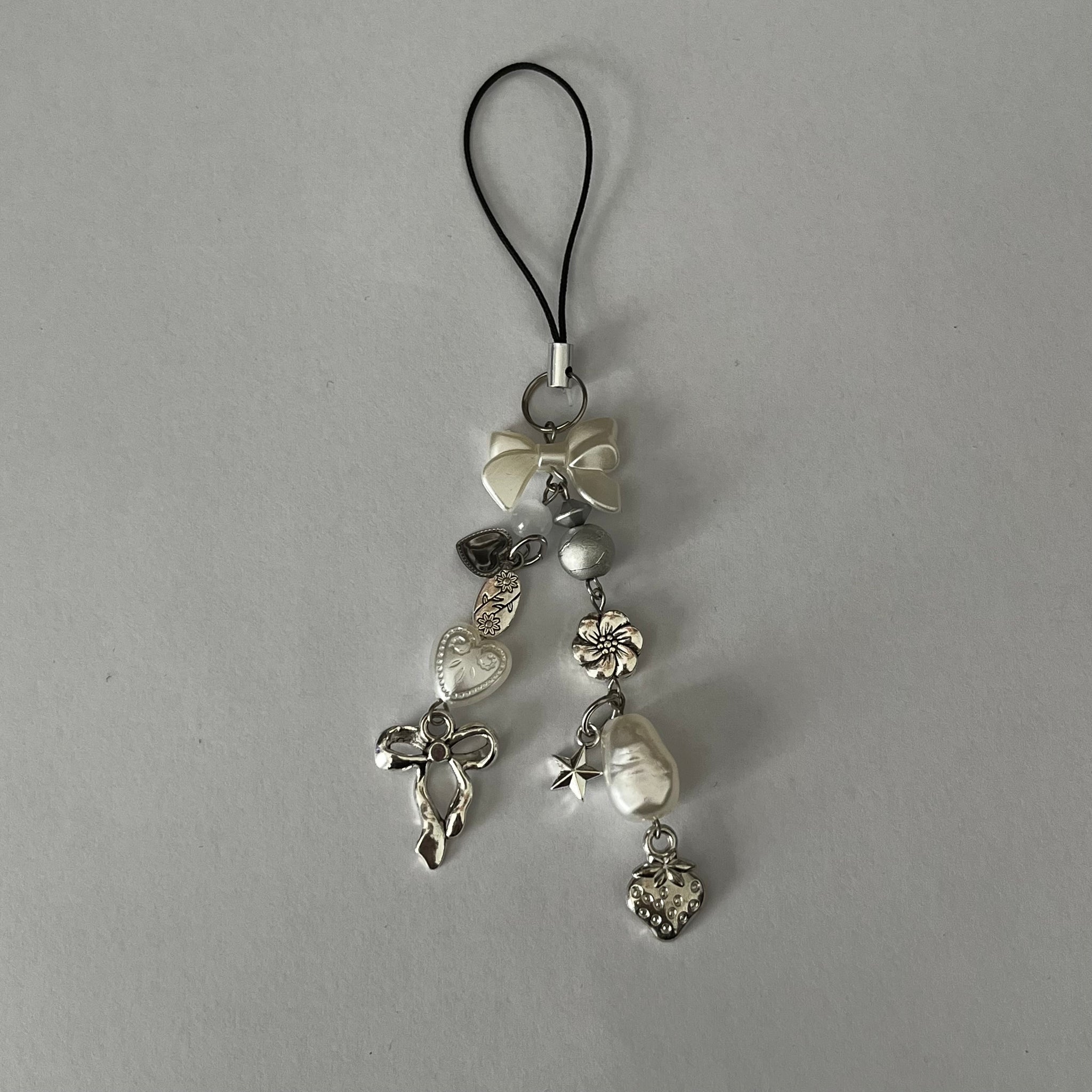 “Strawberries and cream” phone charm