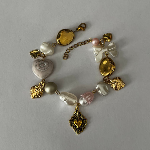 “Strawberries and cream” bracelet