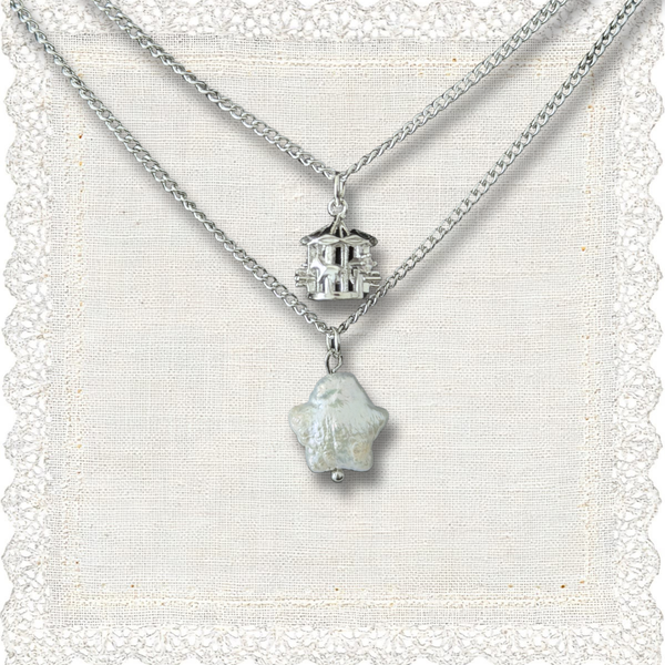 “Starlit carousel” double layered necklace